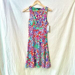 Lauren Ralph Lauren Floral Paisley Wrap Neck Dress S